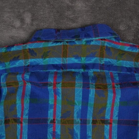 Stefano Conti Hawaiian Shirt Men's Small Button Up All Over Print Jaquard Leaves - Picture 7 of 8